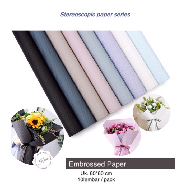 

FLOWER WRAPPING EMBROSSED PAPER STEREOSCOPIC PAPER ( ECER )