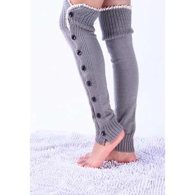 IMPORT Leg Warmer Button Winter Wool Penghangat Kaki