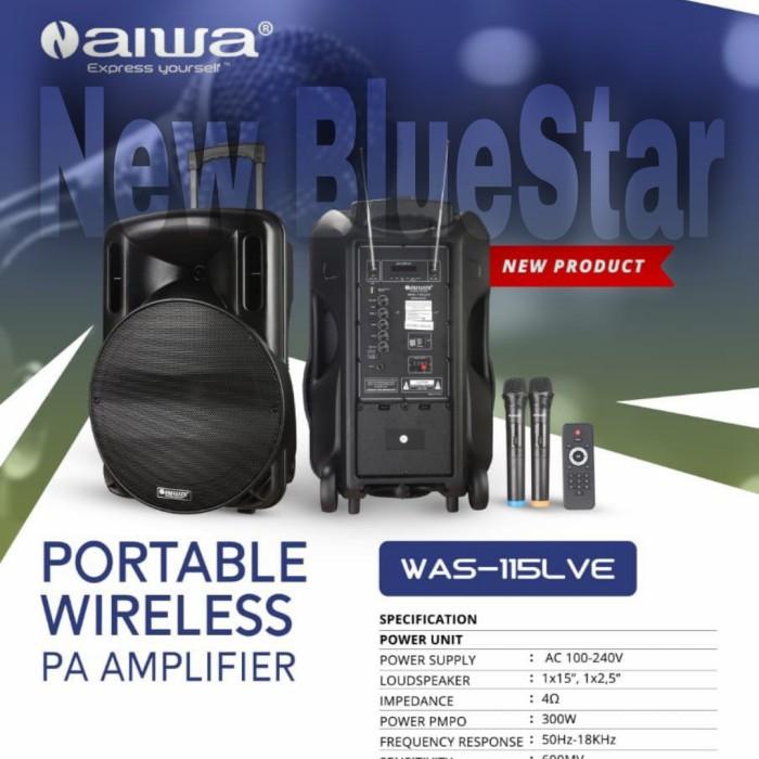 Speaker Portable Amplifier Wireless N Aiwa WAS 115 LVB Bluetooth 15"