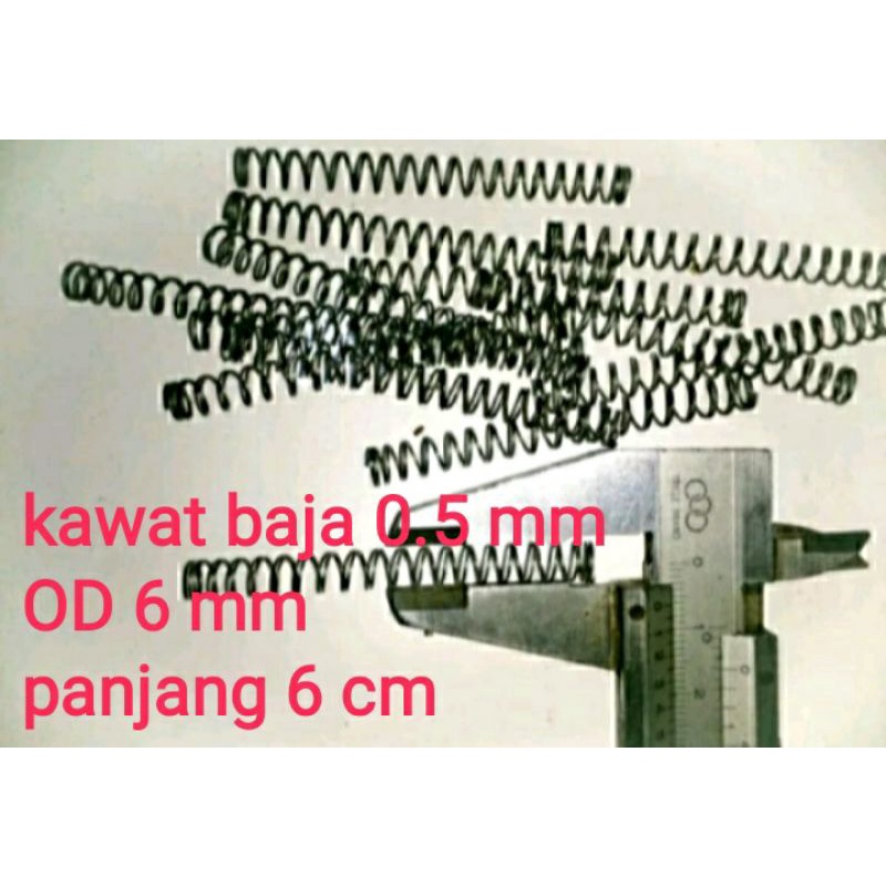 per tekan kawat baja 0.5 mm id 5 mm od 6 mm panjang 6 cm