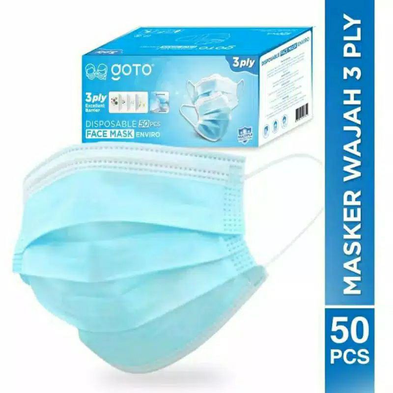 Goto Disposable Masker 3 Ply Facemask Earloop