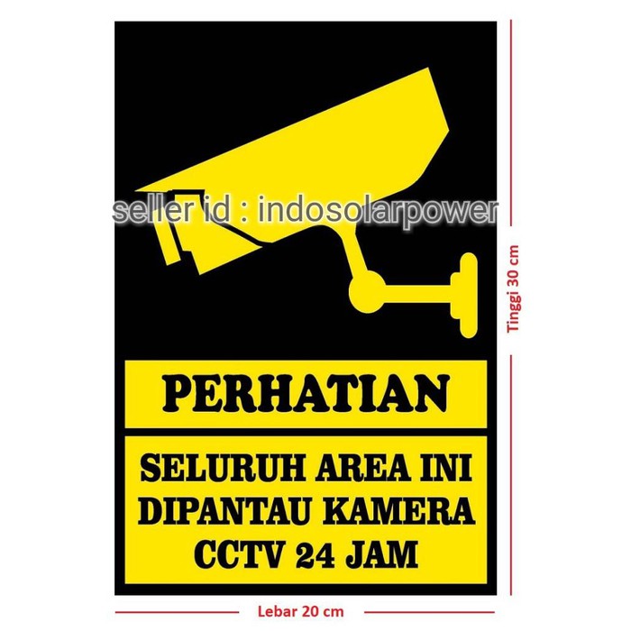 

20x30 cm Sticker Stiker CCTV JUMBO gudang hotel minimarket toko SPBU - Perhatian Terlaris