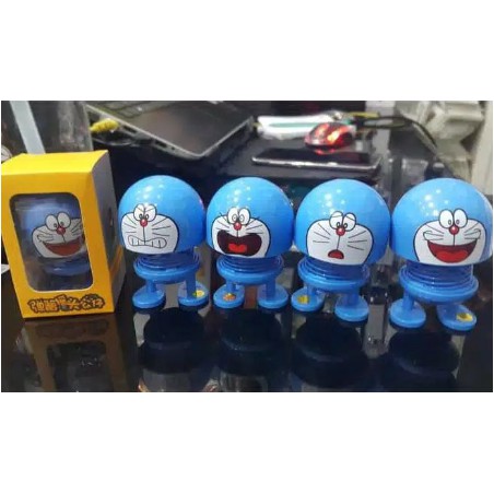 1SET - 4PCS Doraemon Emoticon Spring Shaking Head Doll Pajangan Dashboard Mobil