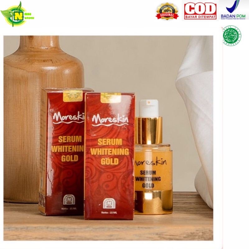 SERGOLD NASA/MORESKIN SERUM GOLD NASA/SERUM WHITENING GOLD NASA/MENGHILANGKAN FLEK HITAM & MENCERAHK