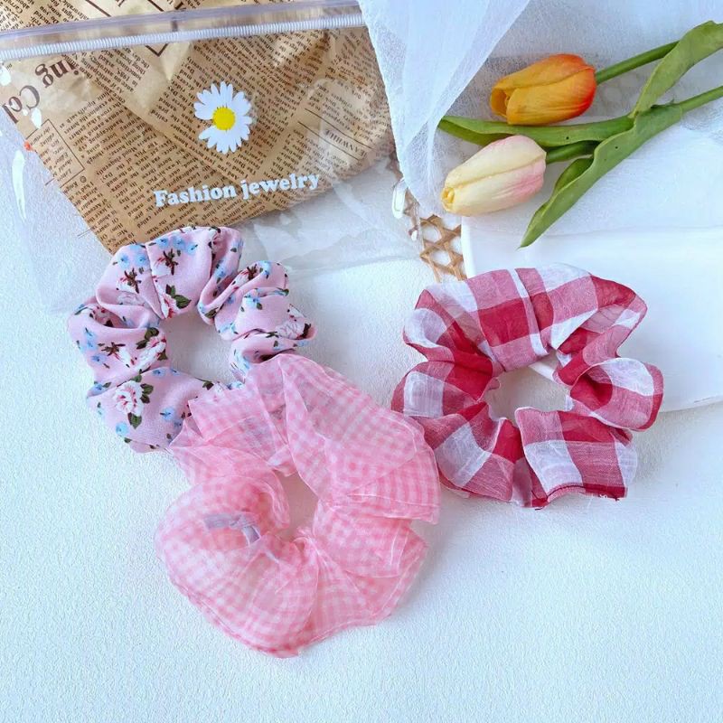 Ikat rambut set 3pcs hair band korea Scrunchies aksesoris rambut