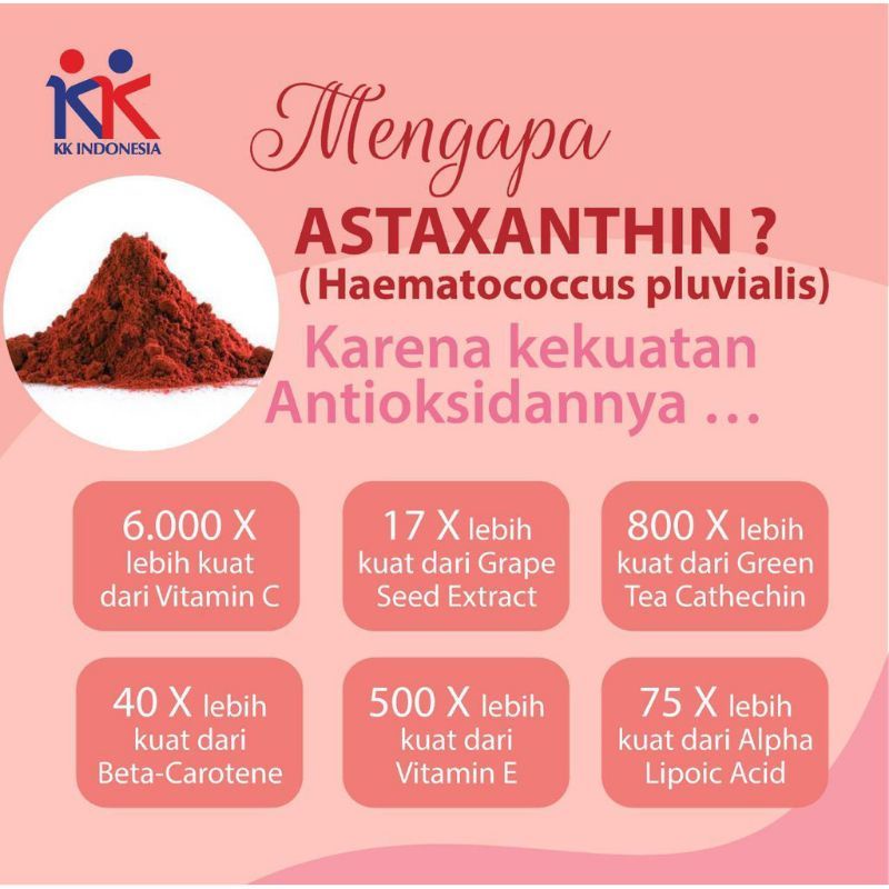 Vitayang Beaulok Astaxanthin Suplemen Kulit kecantikan Antioksidan Tinggi (6.000 X) Lebih Kuat Dari Vitamin C Original kk Indonesia