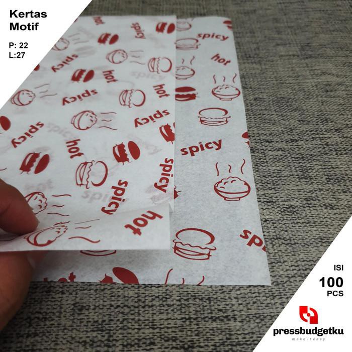 

Baking / Kertas Nasi Kfc Cetak Motif / Kertas Minyak Printing / 22X27Cm Isi 100