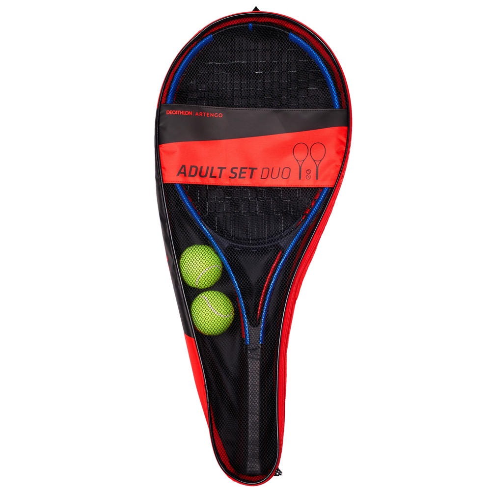 Decathlon ARTENGO Set Tenis Dewasa Duo - 2 Raket + 2 Bola + 1 Tas - 8585417