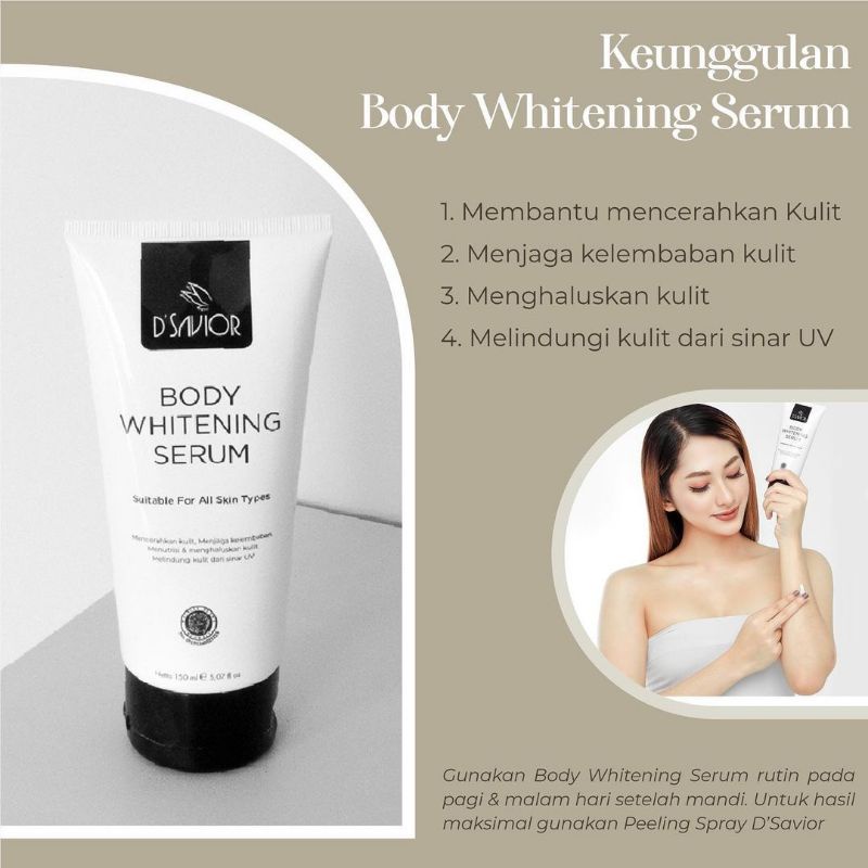 D'SAVIOR BODY WHITENING SERUM/ BRIGHTENING BODY SERUM D'SAVIOR