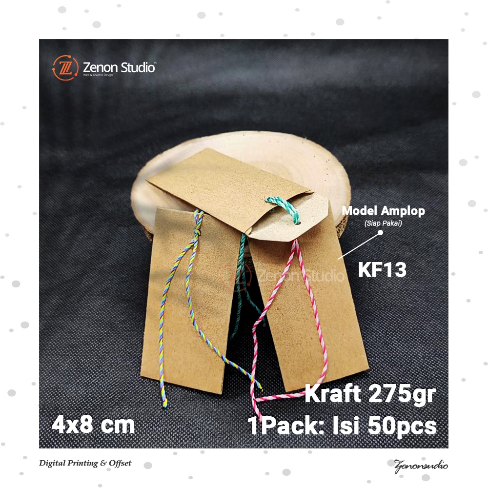 

[50pcs] Hangtag Kancing Kraft Polos Model Amplop Ready Stock