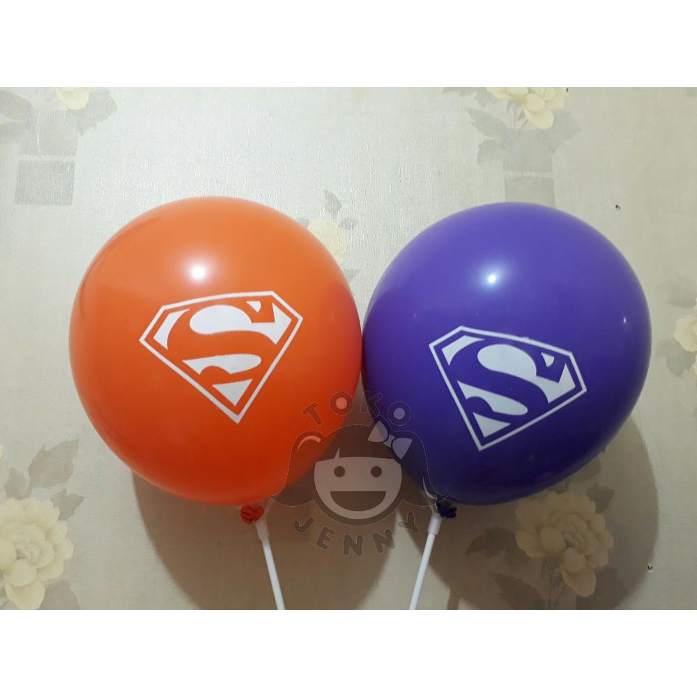 balon sablon superman ulang tahun latex doff pesta anak anak