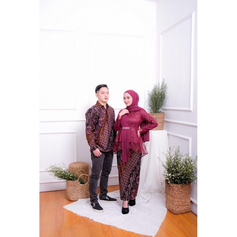 PROMO KULAKAN TERMURAH 169rb sepasang !! Maura Couple - Sania Ruffle Batik Couple Ori Ndoro Jowi Garansi Termurah Shopee - BATIK SOLO MODERN-4