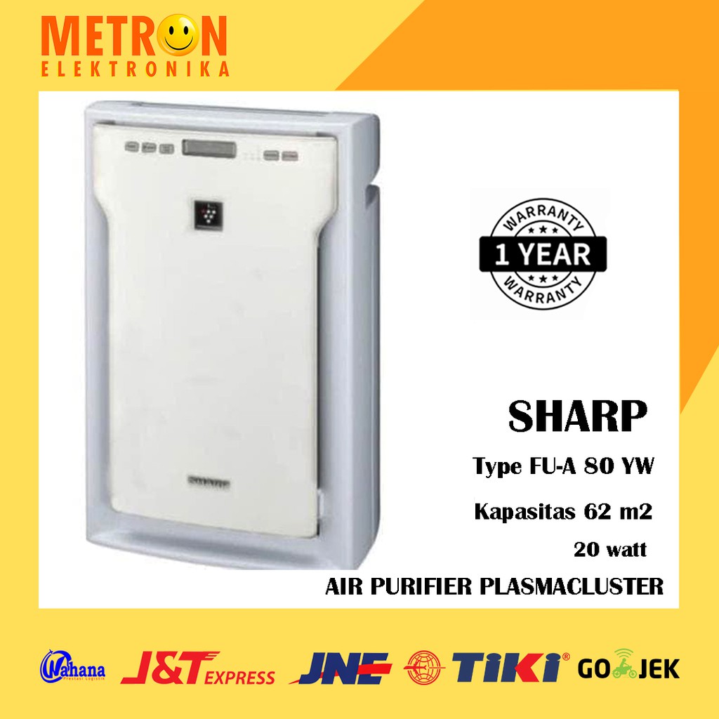 SHARP FU A 80 YW / WHITE AIR PURIFIER PLASMACLUSTER 62M2 / FUA80YW