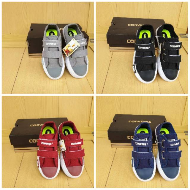 Hot promo!!Sepatu converse anak petir prekat/velcro/kretekan murah