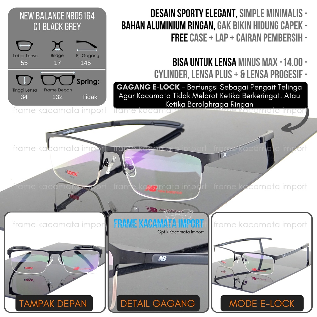 Kacamata Frame Pria Bingkai Kaca Mata Minus Sporty