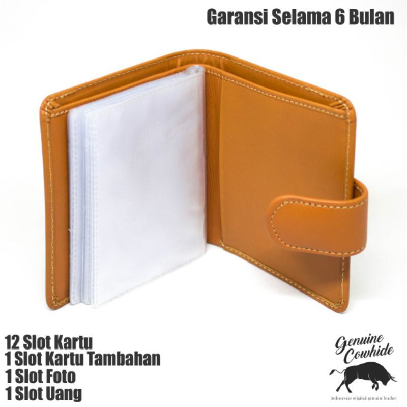 Dompet Kartu Kulit Asli Free Cetak Nama/Logo Pribadi