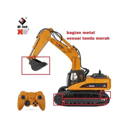 Truck Car WL 16800 Excavator Metal Scale 1/16 23CH with LED Smoke