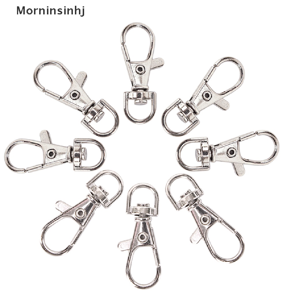 Mornin 10PC Silver Putar Trigger Klip Snap Lanyard Hook Tas Kunci Ring Hooks Hadiah id