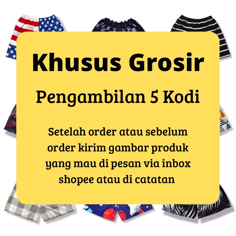 Khusus Grosir 5 Kodi 100 Pcs | Boxer Motif Best Seller | Grosir Celana Pendek | Grosir Kolor | Grosir Boxer