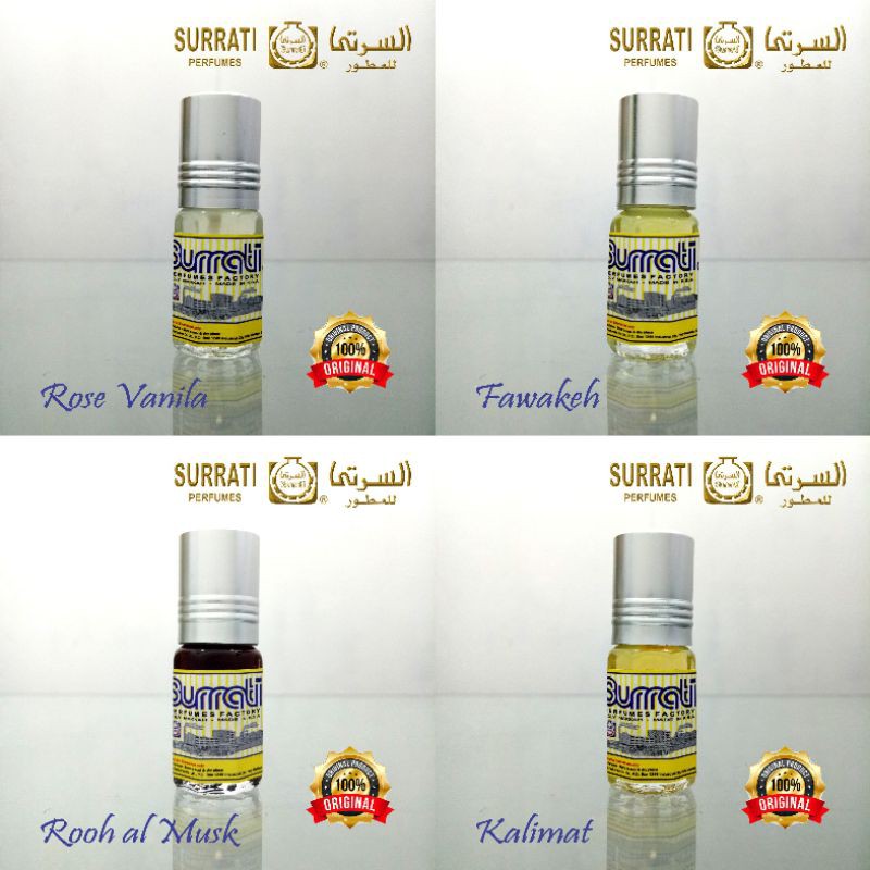 Surrati Parfum Original 3ml Musk al Tahara / Ameer al Oud / Black Oud / Musk Bahry / White Musk / Musky Rose