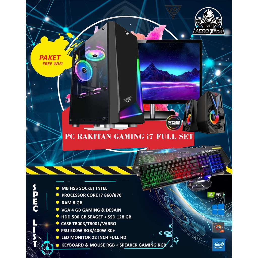 PC RAKITAN CORE i7 860|RAM 8 GB|VGA 4 GB|FULL SET COCOK GAMING DESAIN