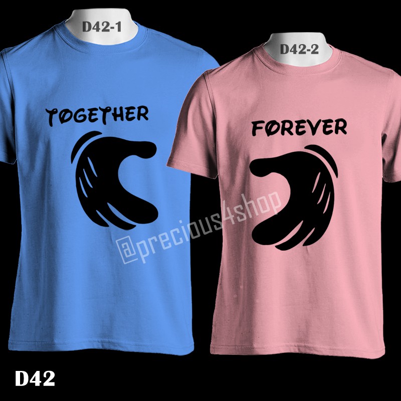 TOGETHER & FOREVER Mickey Hand | Kaos Couple | Family T-Shirt