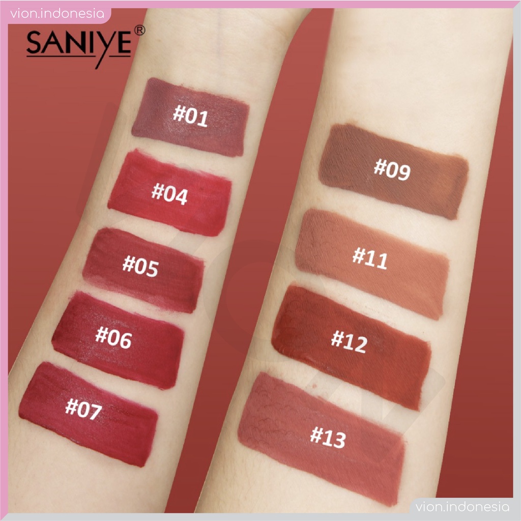 SANIYE Fashion Girls Matte Lip Gloss Liquid Lip Tint Lipstick Motif Batik Waterproof Tahan Lama SA003