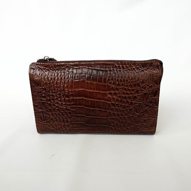Clucth Handbag Pouch Kulit Asli Motif Batik Cowok Cewek Pria Wanita Laki Perempuan - HALETH Leather