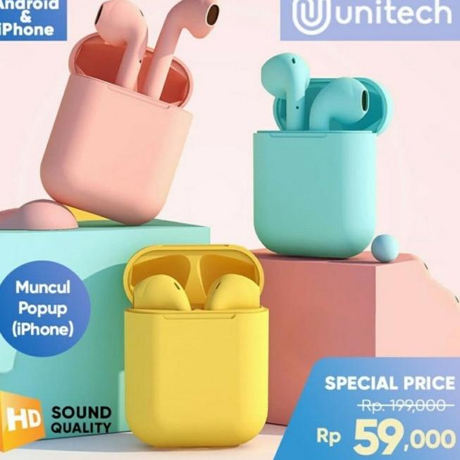 MURAH MERIAH.. HEADSET BLUETOOTH I12 MACARON - HANDSFREE I12 WIRELESS MACARON BIASA