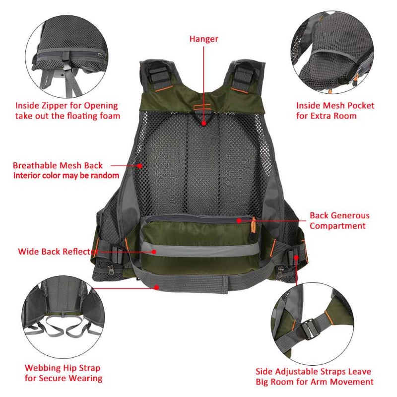 Rompi Pancing Slot Pelampung Keamanan Fishing Life Jacket Multi Slot