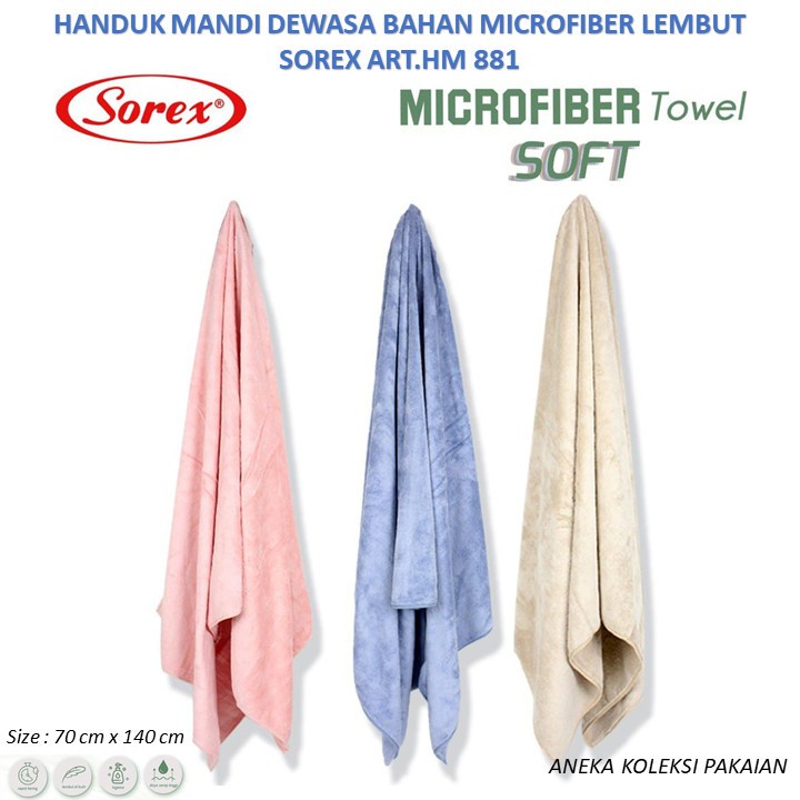 Sorex HM 881 - Handuk Mandi Dewasa Bahan Microfiber Towel 70 x 140cm