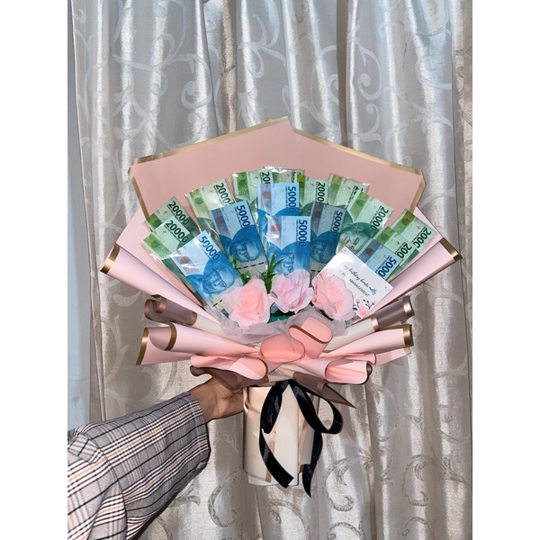 

bouquet bucket uang money 10-16 lembar