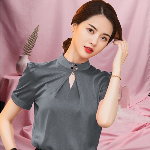 COD BAJU BLUS CEWE CEWEK KOREA LENGAN PENDEK MURAH TERBARU DISTRO BLOUSE WANITA VARIASI LIPATAN DILE