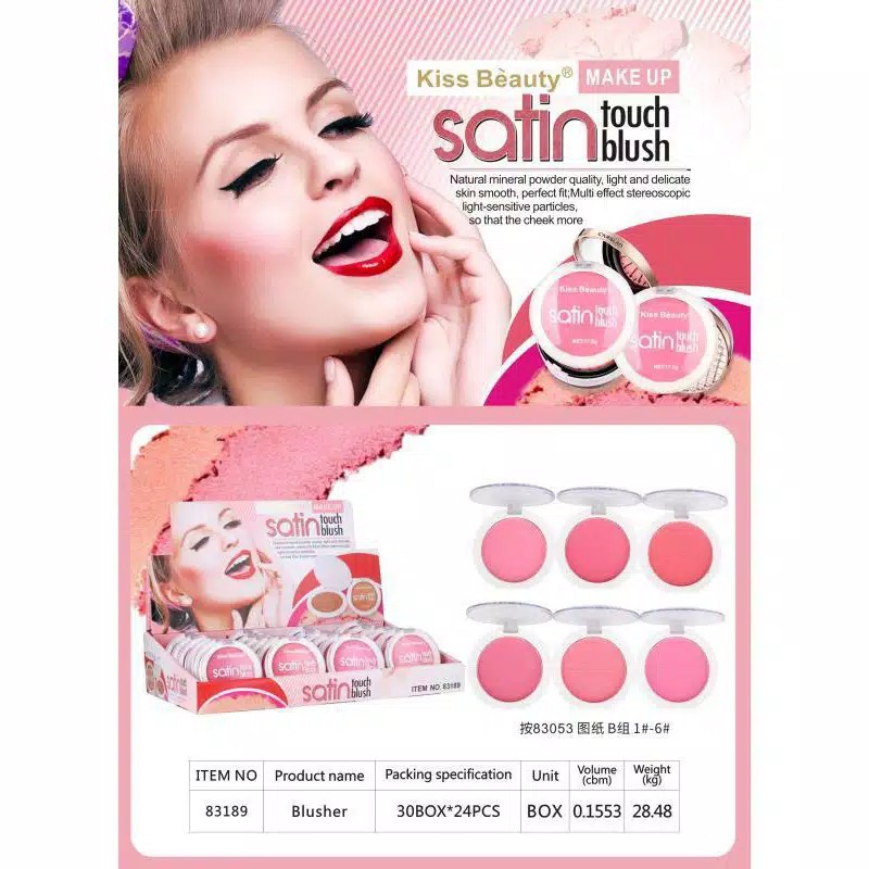 (CYBER) COD Kiss Beauty Touch Blush ON Satin termurah