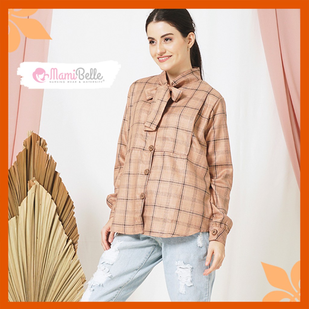 

Mamibelle Zoey Kemeja Casual Hamil & Menyusui Brown Premium