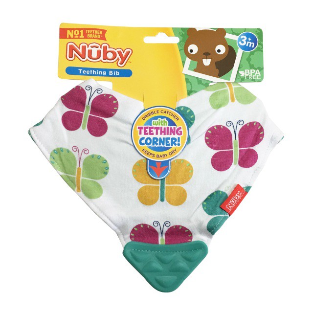 Nuby 1pk Bandana Bib With Teether