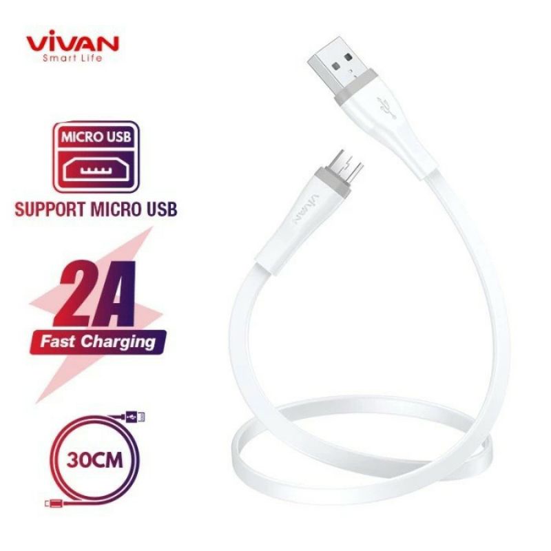 Kabel Data Vivan SM30S Kabel Data Micro USB 30Cm ORIGINAL