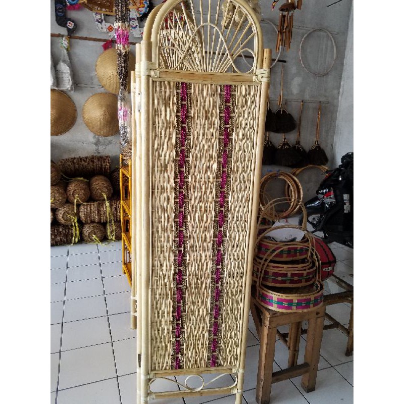 penyekat ruangan pintu rotan  sketsel 3 pintu
