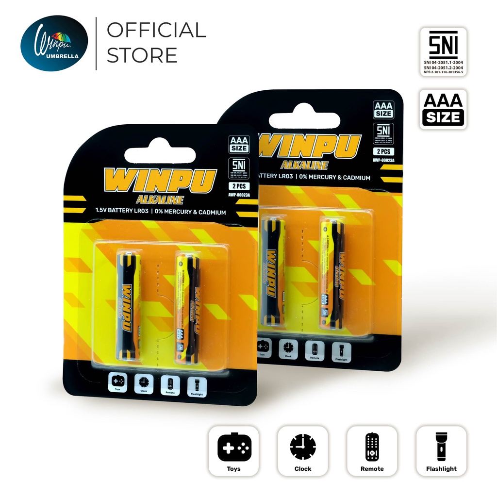 WINPU Batu Baterai Alkaline AAA Super Murah