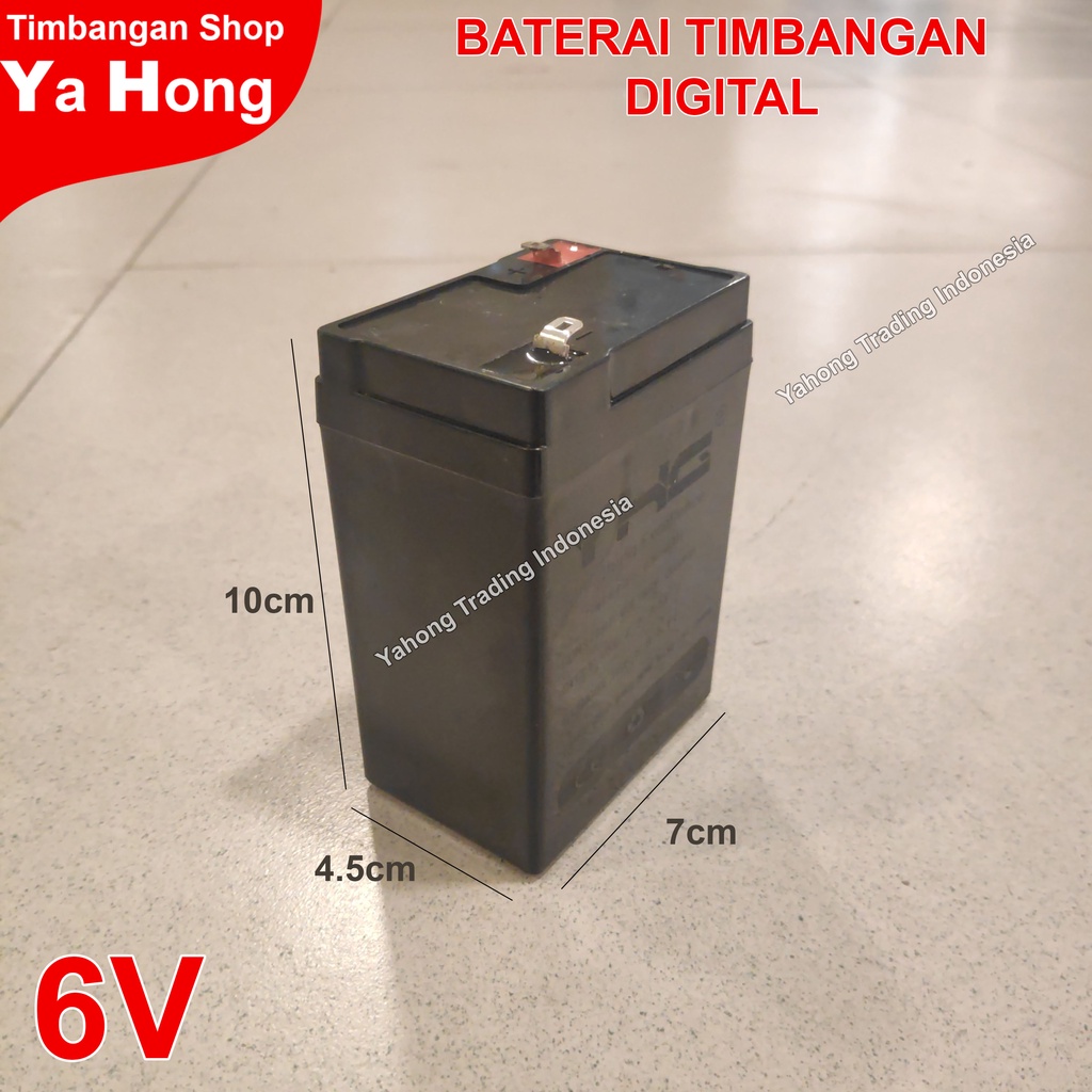 Baterai Batere Timbangan Digital 6V Aki Accu Timbangan Digital 6 Volt