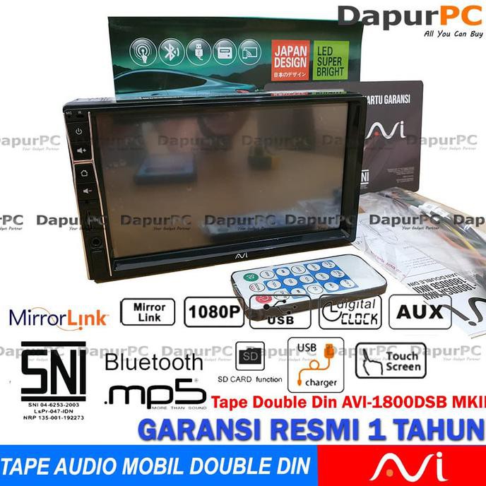 ( BISA COD ) Double Din 7 inch AVI-1800DSB-MKII Universal MirrorLink MP5 Tape Mobil TERBATAS Kode
