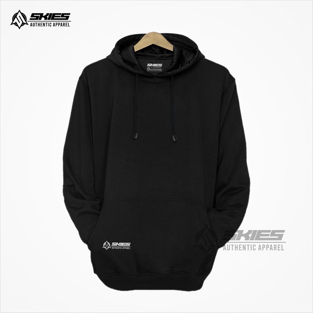 Sweater Polos Pria Hitam Suiter Cowok Skies Clothing Distro Bandung Hoodie Jumper Jumbo Big Size Unisex Cewe Cowo Oversize