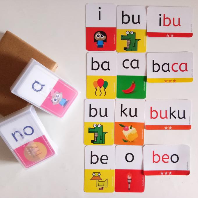 Murah Flashcard Baca Kartu Baca Anak Belajar Membaca Alusia