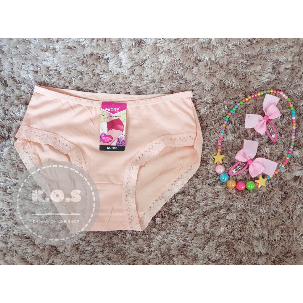 Celana Dalam Wanita Renda karet pinggang kecil cd polos undies renda satu ukuran