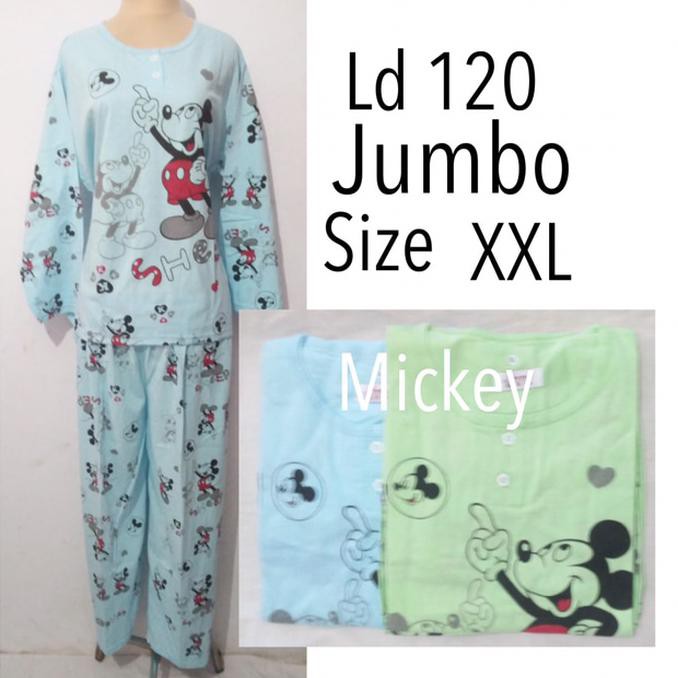 baju tidur piyama dewasa wanita lengan panjang jumbo kaos karakter