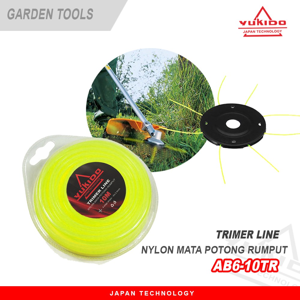 YUKIDO Trimmer line pisau senar senar nylon tali senar potong rumput 10 meter