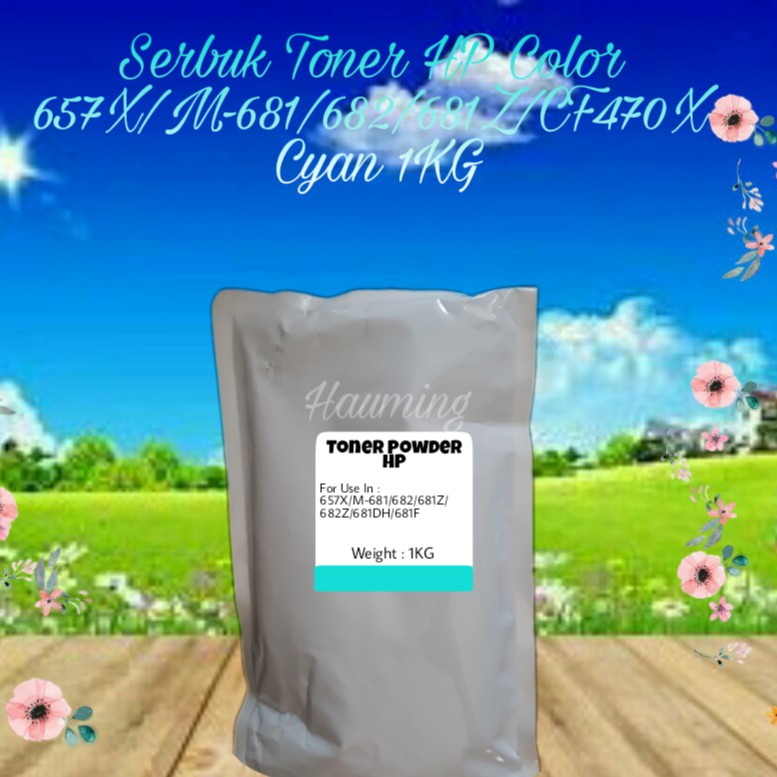 Serbuk Toner Powder HP 657X 657A M681 M682 M681Z M682Z M681DH M681F CF471X CF471A Cyan 1kg