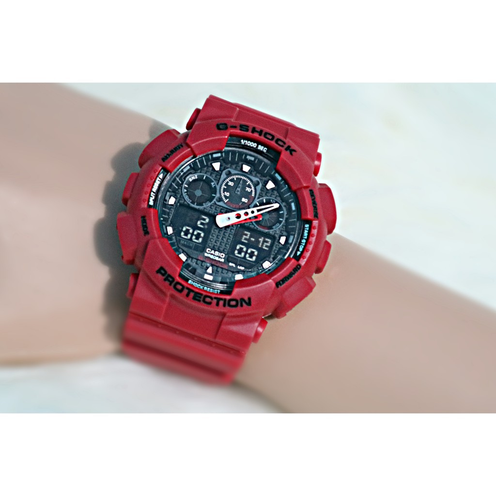 PALING LAKU  JAM TANGAN PRIA CASIO G SHOCK GA 100 MERAH