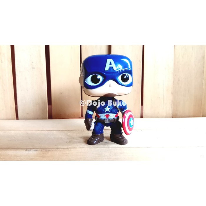 Figure Chibi Captain America Badan Karet Kepala PVC