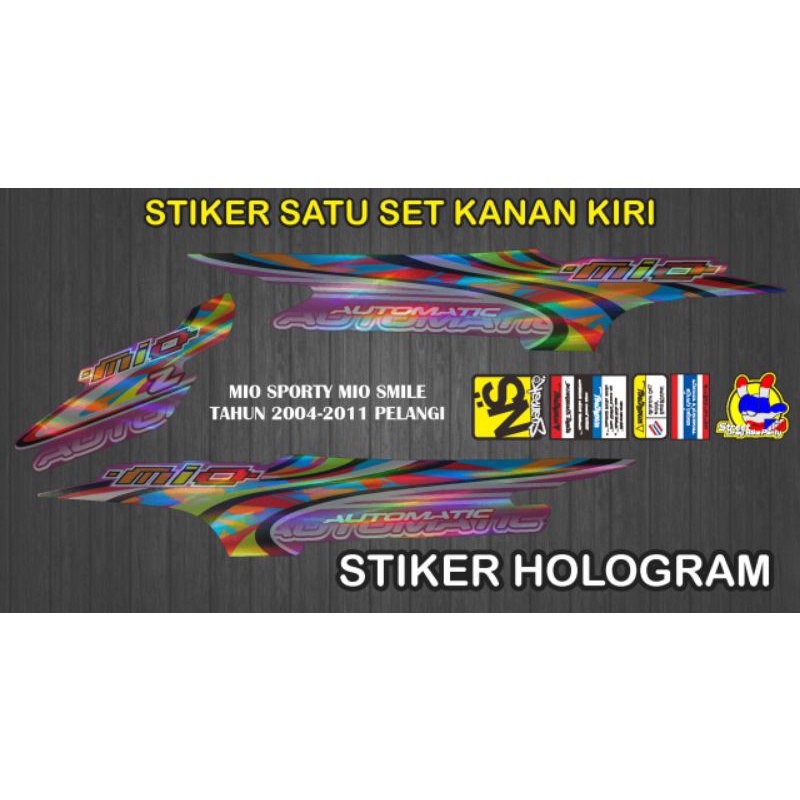 STIKER HOLOGRAM MIO SPORTY DAN MIO SMILE MOTIF PELANGI